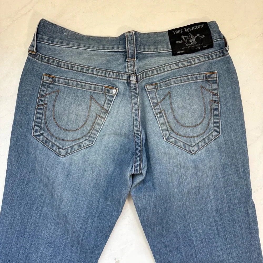 True Religion Men's 31 Rocco No Flap SN Jeans Lightwash Grunge Preppy Denim